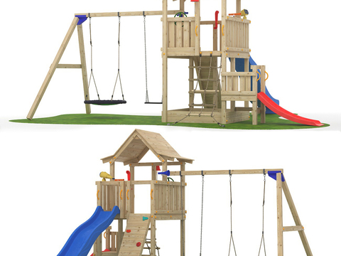 Modern Playground Slide Swing Combo 2