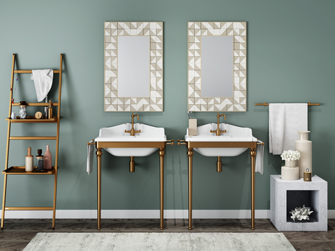 Simple European Basin Bath Shelf Combination