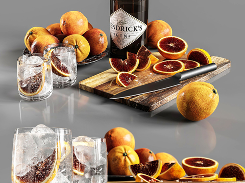 Modern Gin Wine Glass Blood Orange