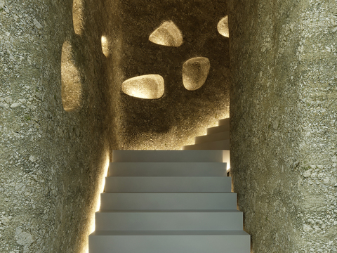 Stone Cave Entrance Villa Stairs