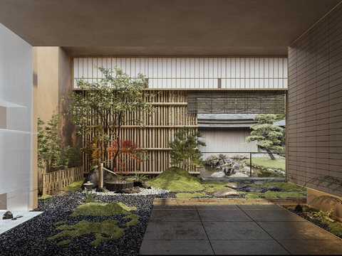 Japanese-style courtyard view