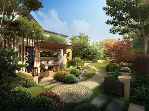 modern community rest area park garden psd