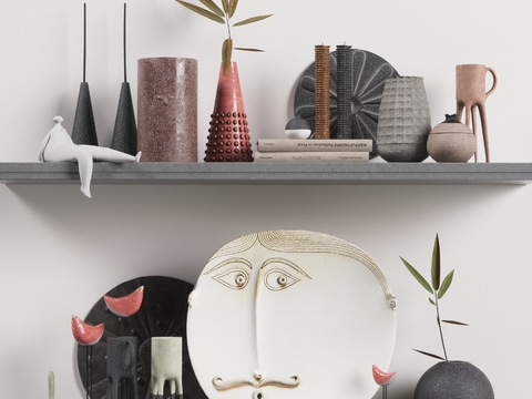 Nordic Ceramic Face Plate Sculpture Ornaments