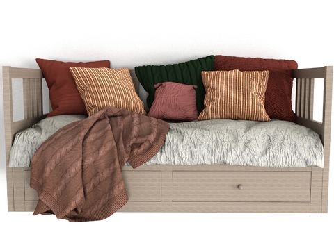 Nordic Solid Wood Sofa Bed Free