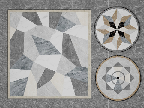 Modern geometric floor tiles