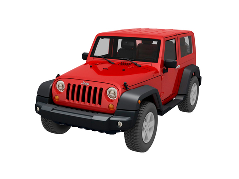 Modern Red Wrangler Off-Road Vehicle