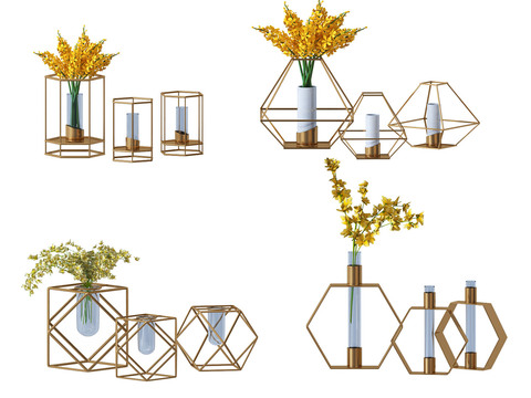 Modern Metal Vase Flower Jewelry Rack Ornaments