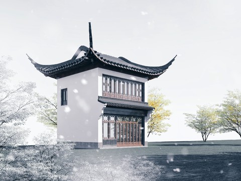 Appearance of Chinese ancient pavilions