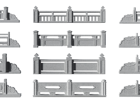 Neo-Chinese Style Outdoor Fence Guardrail