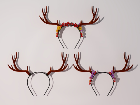 Modern Christmas Elk Hair Card Headwear