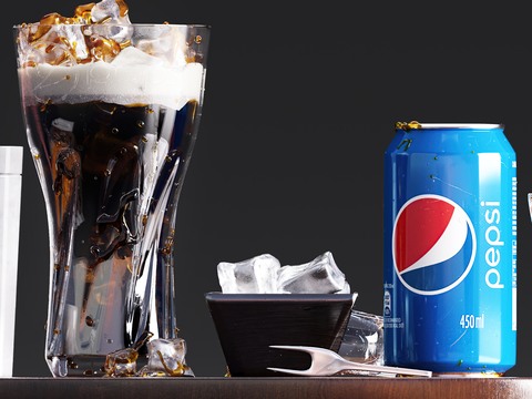 Modern Glass Pepsi Soda