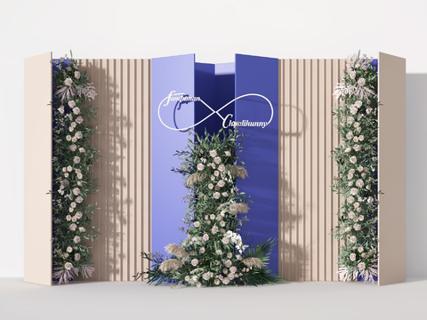 Modern wedding wedding photo area Wall floral wall