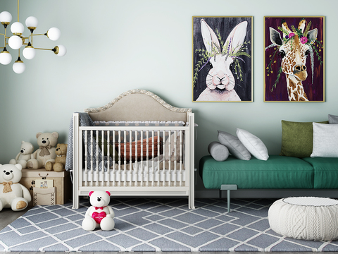 Nordic Baby Bed Sofa Toy Combination