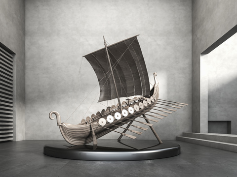 Sailing Sculpture Wooden Boat Artwork