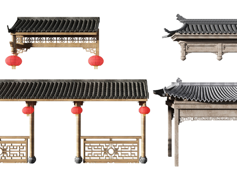 Chinese style ancient building door head eaves component