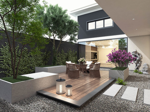 Modern Villa Courtyard