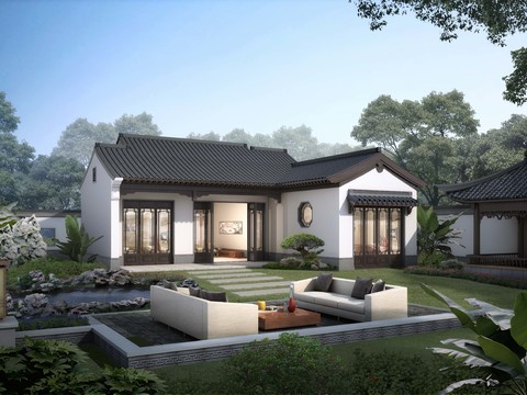 New Chinese Villa Appearance psd