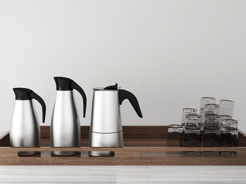 Modern stainless steel kettle glass