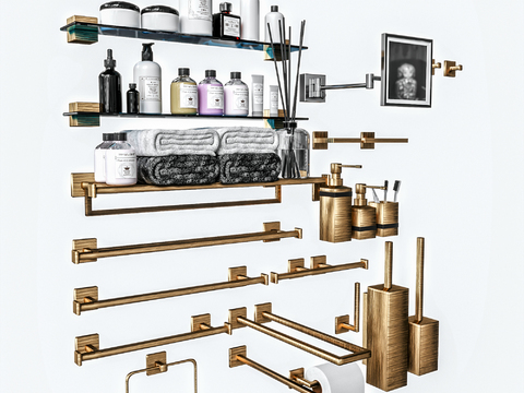 Modern towel rack toiletries