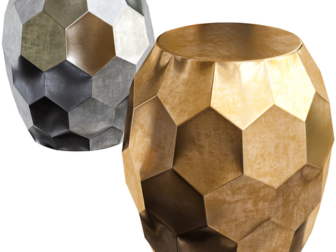 Modern geometric metal ottoman