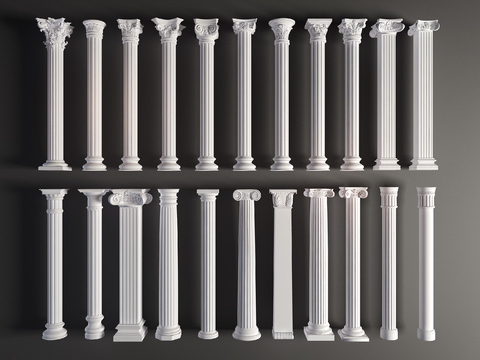 European-style Gypsum Carved Roman Column Combination