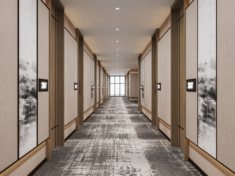 New Chinese Hotel Corridor