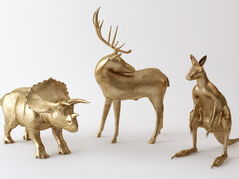 Modern Dinosaur Kangaroo Deer Animal Sculpture