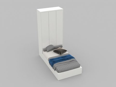 Modern minimalist solid wood fabric wardrobe double bed free