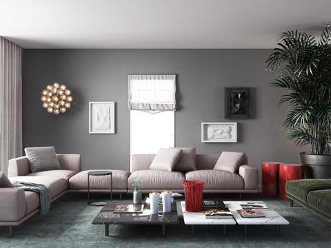 Meridiani modern fabric sofa combination