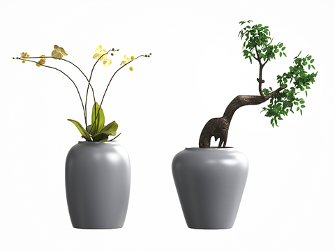 Modern Green Plant Vase Bonsai