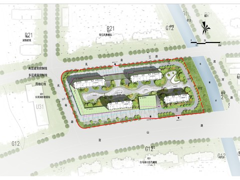 modern architecture landscape plan psd