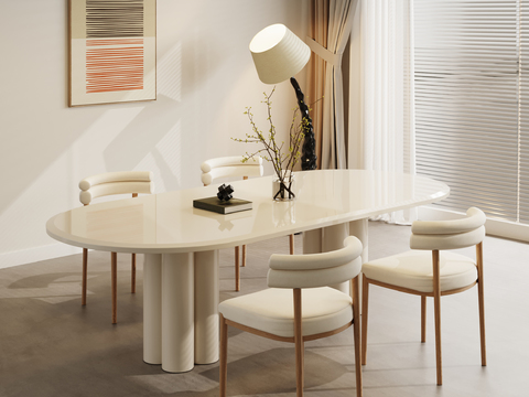 Cream style dining table and chair oval dining table