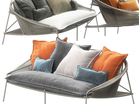 minotti modern rattan outdoor sofa