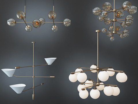 Modern glass ball chandelier combination free