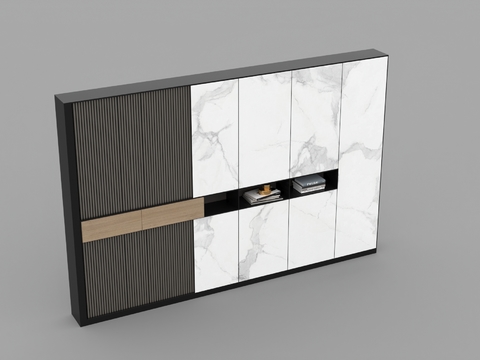 New Chinese Minimalist Solid Wood Marble Locker Free