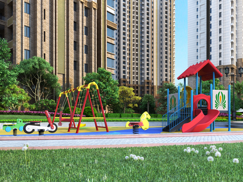 Modern outdoor children's playground