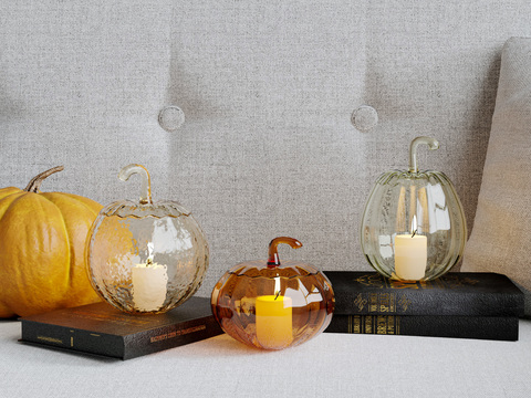 Glass Pumpkin Lamp Candle Lamp Candlestick Lamp