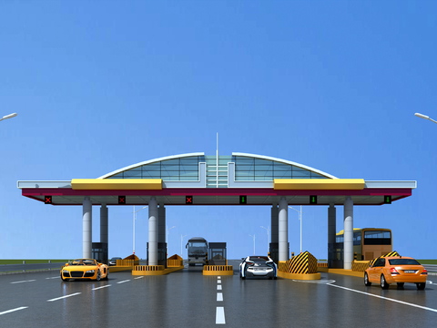 modern highway toll station