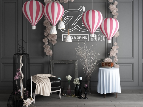 French style balloon birdcage flowers beautiful Chen ornaments