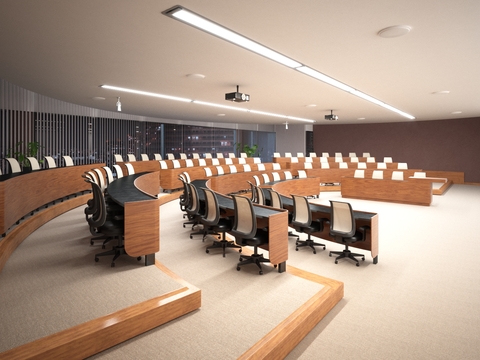 Large conference room of modern lecture hall