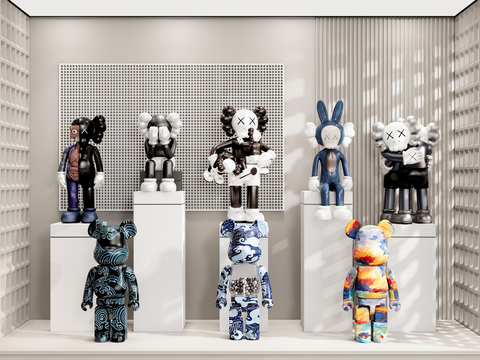 Modern KAWS Bears Sculpture