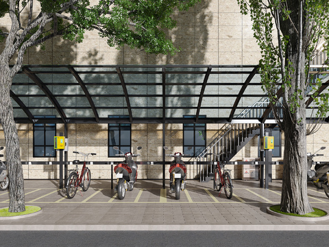 Modern electric bicycle parking shed