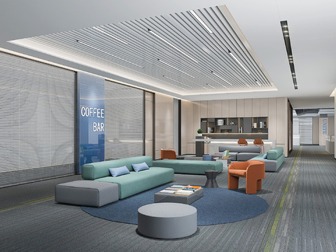 Modern office lounge area