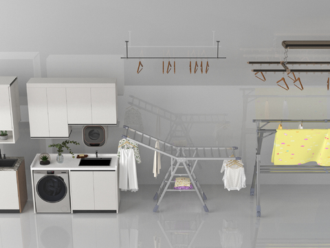 Telescopic washing machine drying rack