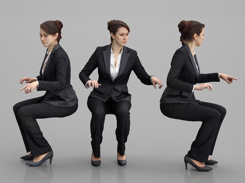 Modern workplace female sitting figure