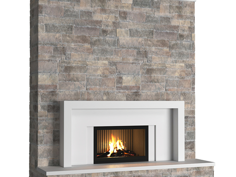 European fireplace brick wall fireplace