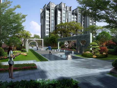 modern future community park landscape psd