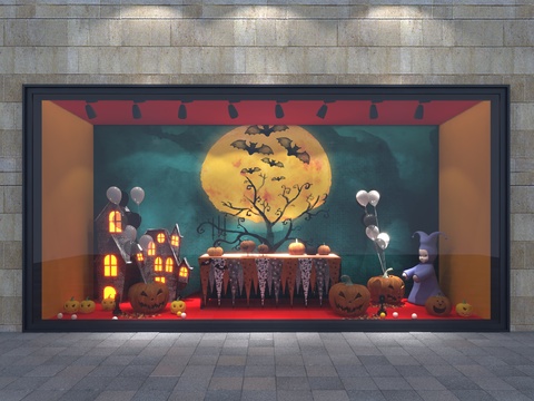 Modern Halloween Theme Window