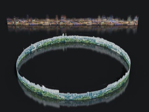 Ring City Background Night Scene Vision