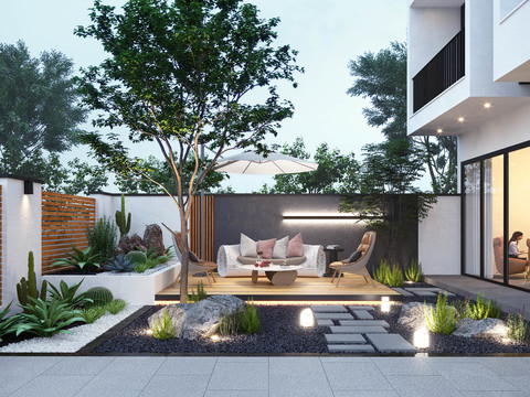 Modern Villa Courtyard